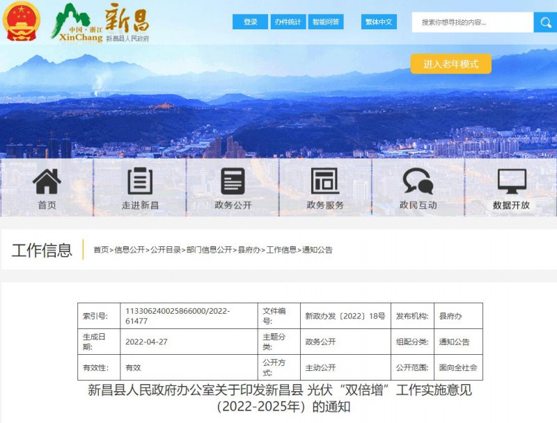 浙江新昌：大力推進(jìn)工商業(yè)建筑屋頂光伏，全縣現(xiàn)有黨政機(jī)關(guān)、事業(yè)單位等公共建筑屋頂實(shí)現(xiàn)100%安裝