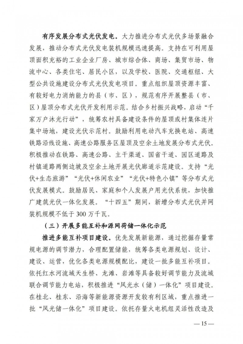 廣西“十四五”規(guī)劃：大力發(fā)展光伏發(fā)電，到2025年新增光伏裝機(jī)15GW！