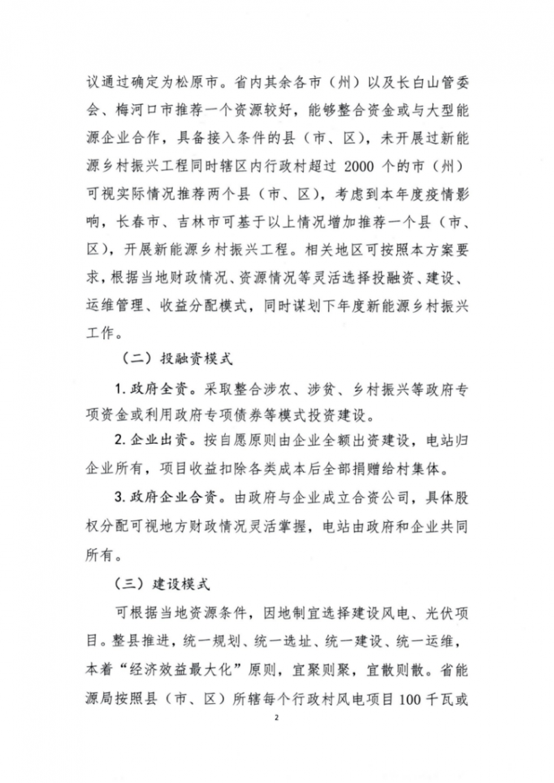 吉林省能源局發(fā)布全國(guó)首個(gè)出臺(tái)的省級(jí)“新能源+鄉(xiāng)村振興”方案！