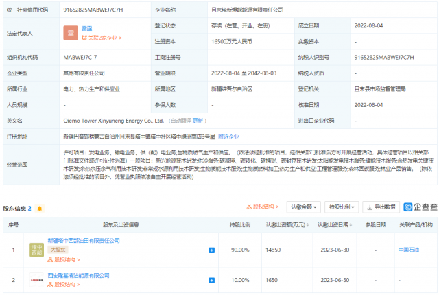 中國(guó)石油、隆基投資成立能源公司