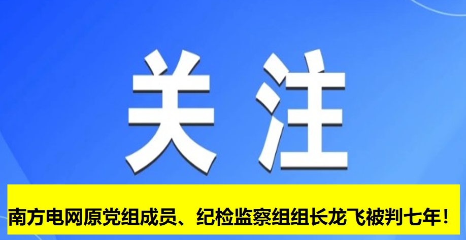 南方電網(wǎng)原黨組成員、紀(jì)檢監(jiān)察組組長(zhǎng)龍飛被判七年！
